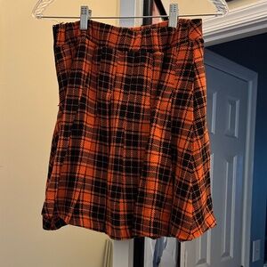Orange Plaid Foxblood Skirt